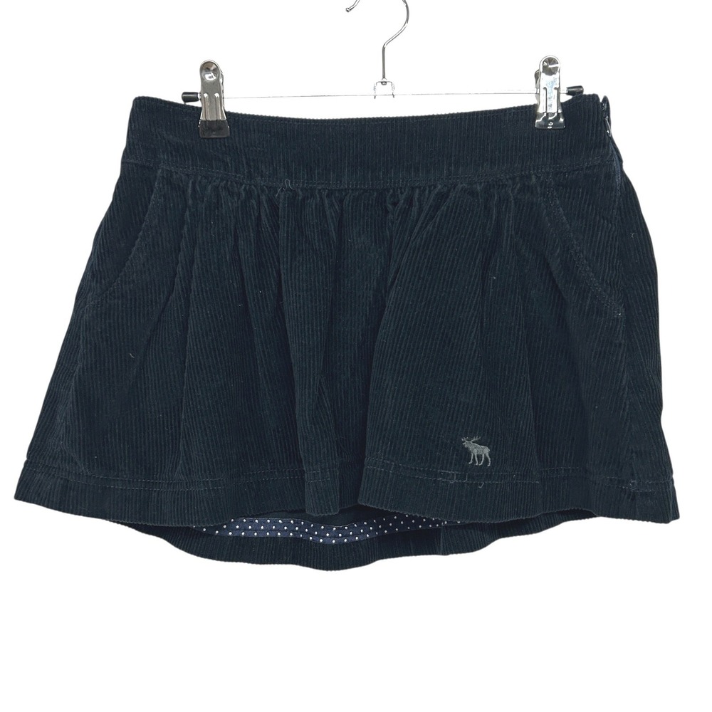 Abercrombie & Fitch VTG Y2K Blue‎ Corduroy micro Mini Skirt 00 Navy Preppy